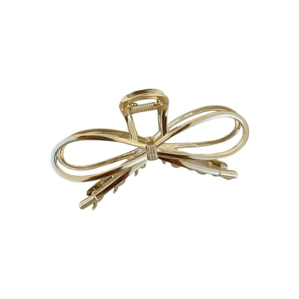 METAL BOW CLAW CLIP (GOLD)